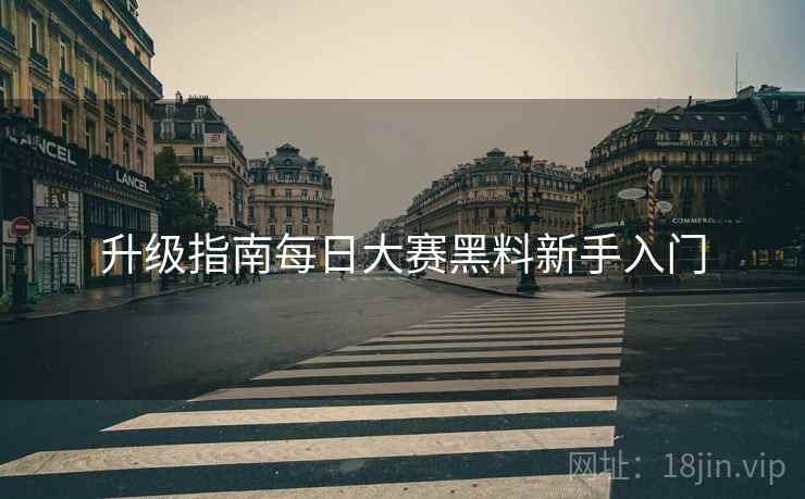 升级指南每日大赛黑料新手入门