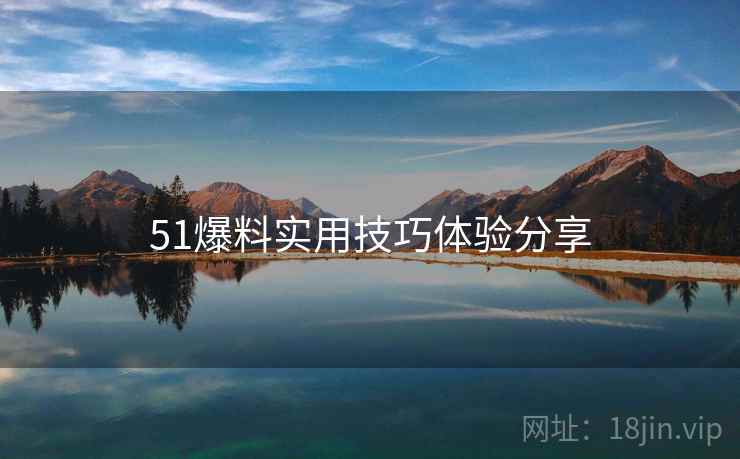 51爆料实用技巧体验分享